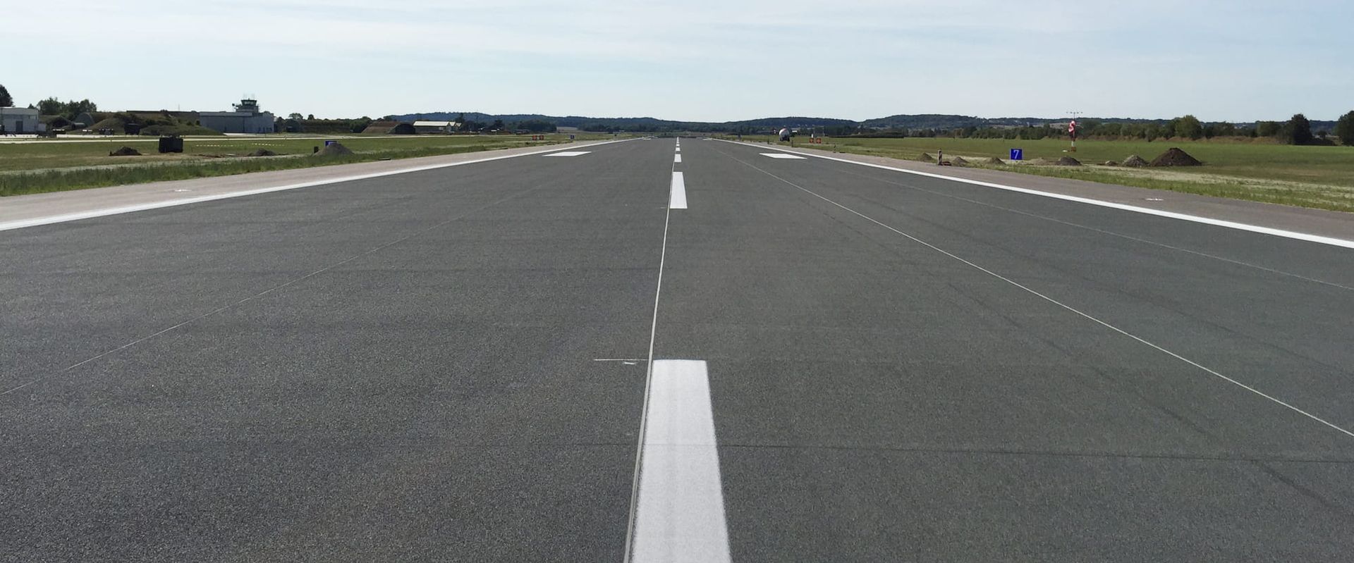 A flight path after repair with new floor coating