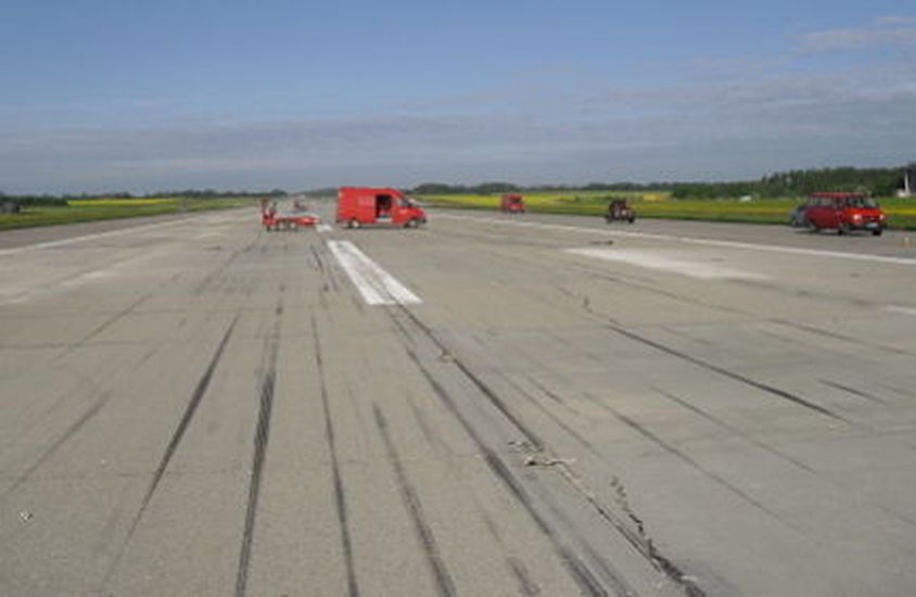 A damaged flight path before renovation