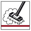 An icon of a broom with foam and a red line