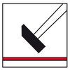 Icon of a hammer and a red line