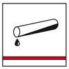 Icon of a test tube and a red line