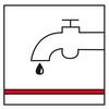 Icon of a tap with a red line